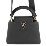 LOUIS VUITTON Capucines NoirM56071 Taurillon Leather Size MINI