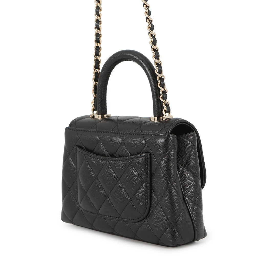 CHANEL Matelasse Coco Handle 2WAYHandbag BlackAP4244 Caviar Leather Size Mini mini
