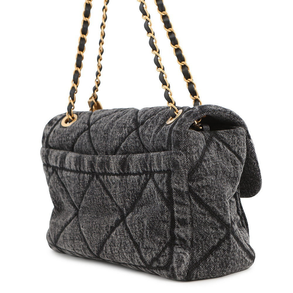 CHANEL Matelasse Flap Bag BlackAS5737 Washed Denim