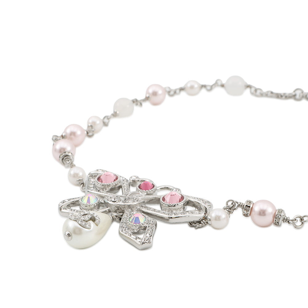 CHANEL Métiers d'Art Collection Butterfly Choker SilverABG135 Metal Rhinestone Faux Pearl