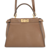 FENDI Peekaboo Selleria Brown8BN290 Leather Size regular
