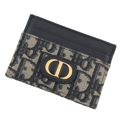 Dior Oblique Jacquard 30Montaigne Freesia Card Holder NavyS2152UTZQ Cotton/Lambskin