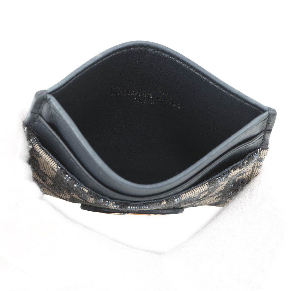 Dior Oblique Jacquard 30Montaigne Freesia Card Holder NavyS2152UTZQ Cotton/Lambskin