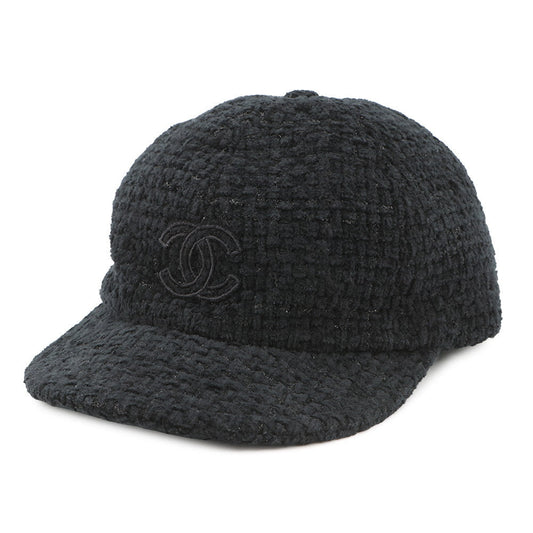 CHANEL Tweed cap Size M BlackAA8562 Cotton68% Wool 23% Silk5% Polyester3% Nylon1%