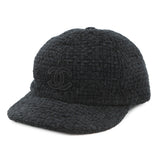 CHANEL Tweed cap Size M BlackAA8562 Cotton68% Wool 23% Silk5% Polyester3% Nylon1%