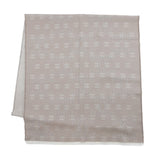 CHANEL CC Logo Stole Greige Silk100%