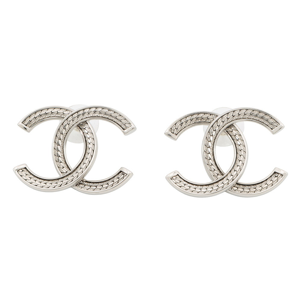 CHANEL CC Logo Earrings SilverABE250 Metal