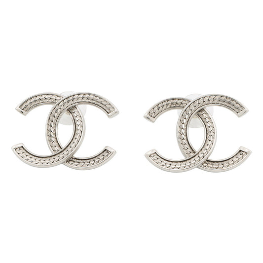 CHANEL CC Logo Earrings SilverABE250 Metal