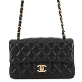 CHANEL Mini Matelasse BlackA69900 Lambskin Size 20?