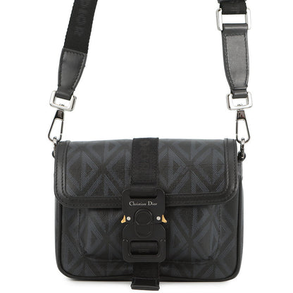Dior Hit the Road Shoulder Bag Black PVC Coated Canvas