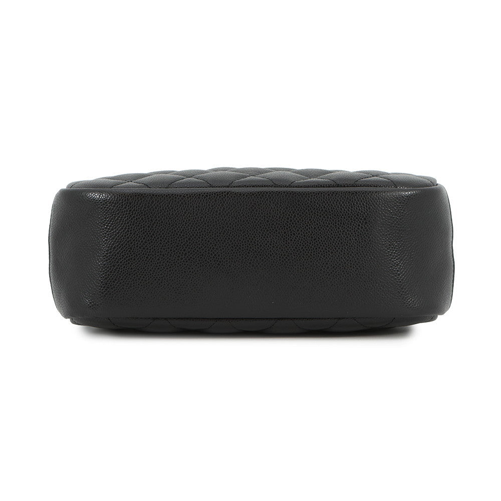 CHANEL Matelasse CC Logo Pouch BlackA80910 Caviar Leather