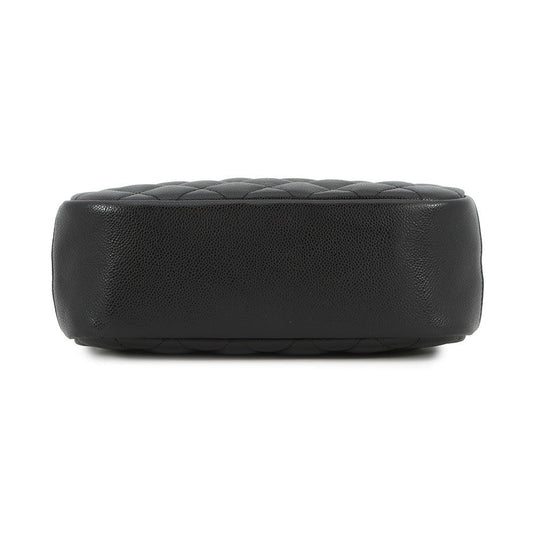 CHANEL Matelasse CC Logo Pouch BlackA80910 Caviar Leather