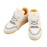 LOUIS VUITTON LV Trainer Line Sneakers Yellow/White/Gray Leather Size 7.5