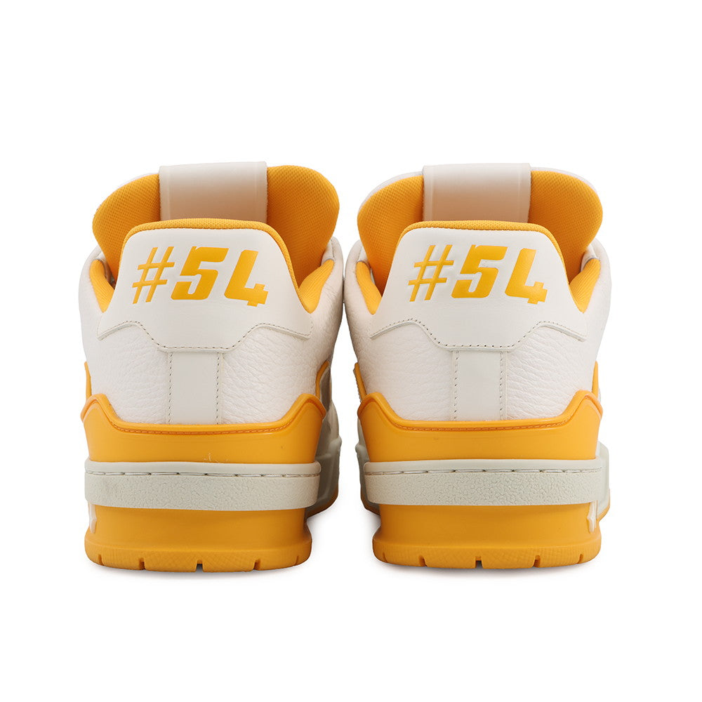 LOUIS VUITTON LV Trainer Line Sneakers Yellow/White/Gray Leather Size 7.5