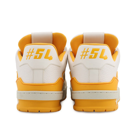 LOUIS VUITTON LV Trainer Line Sneakers Yellow/White/Gray Leather Size 7.5