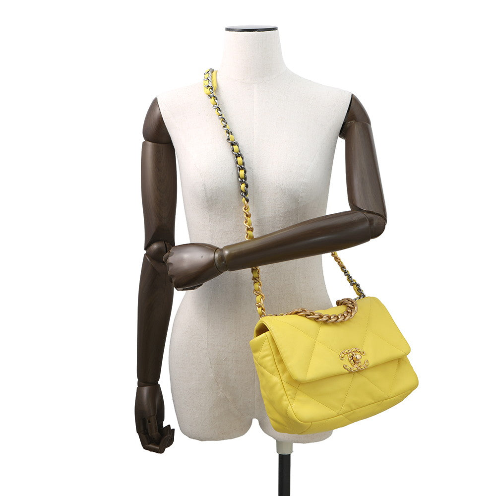 CHANEL 19 ChainShoulder Bag YellowAS1160 Lambskin