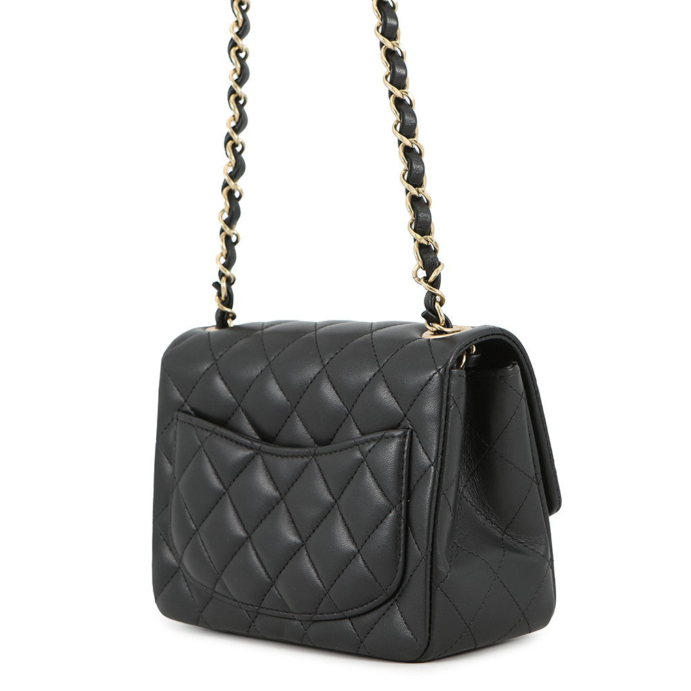 CHANEL Mini Matelasse Single Flap Single Chain Shoulder Bag BlackA35200 Lambskin