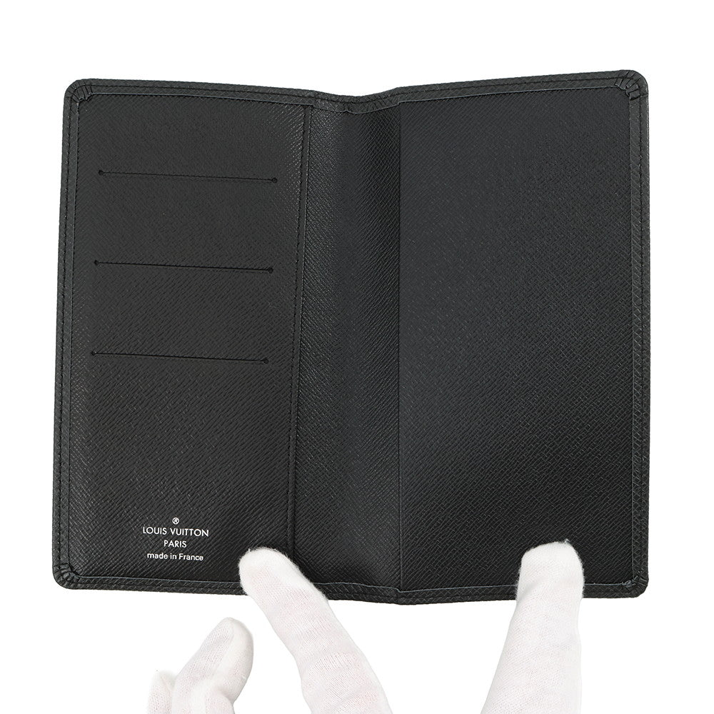 LOUIS VUITTON Pocket Agenda Cover NoirR20425 Taiga Leather