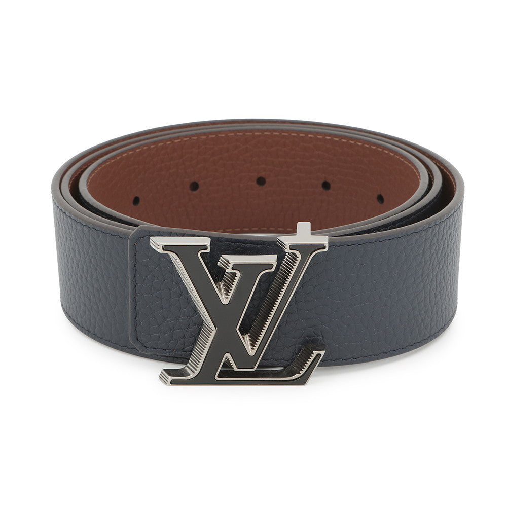 LOUIS VUITTON Belt?LV Tilt Reverse Taurillon 40MM Size 95/38 Navy/BrownM0027 Taurillon Leather