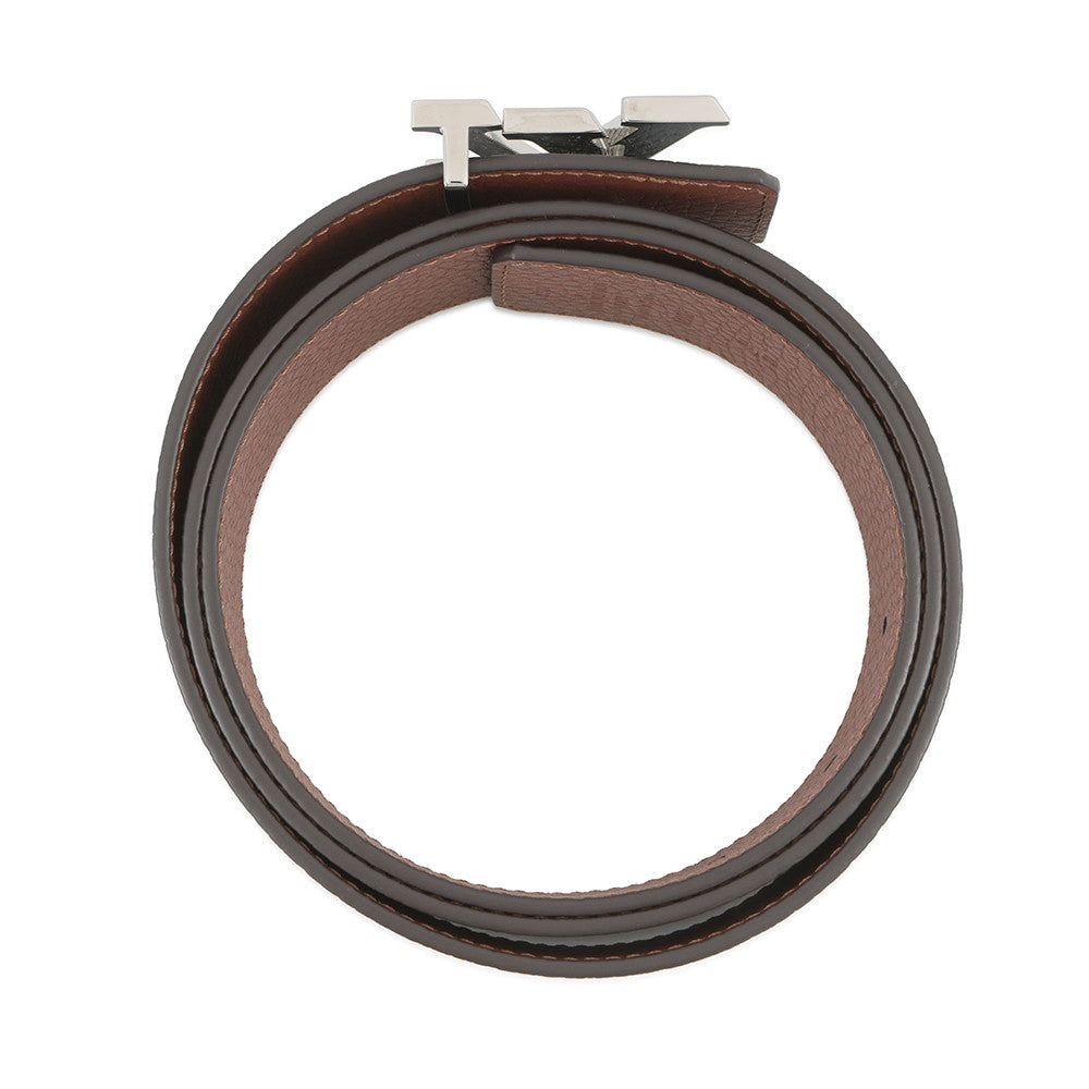 LOUIS VUITTON Belt?LV Tilt Reverse Taurillon 40MM Size 95/38 Navy/BrownM0027 Taurillon Leather
