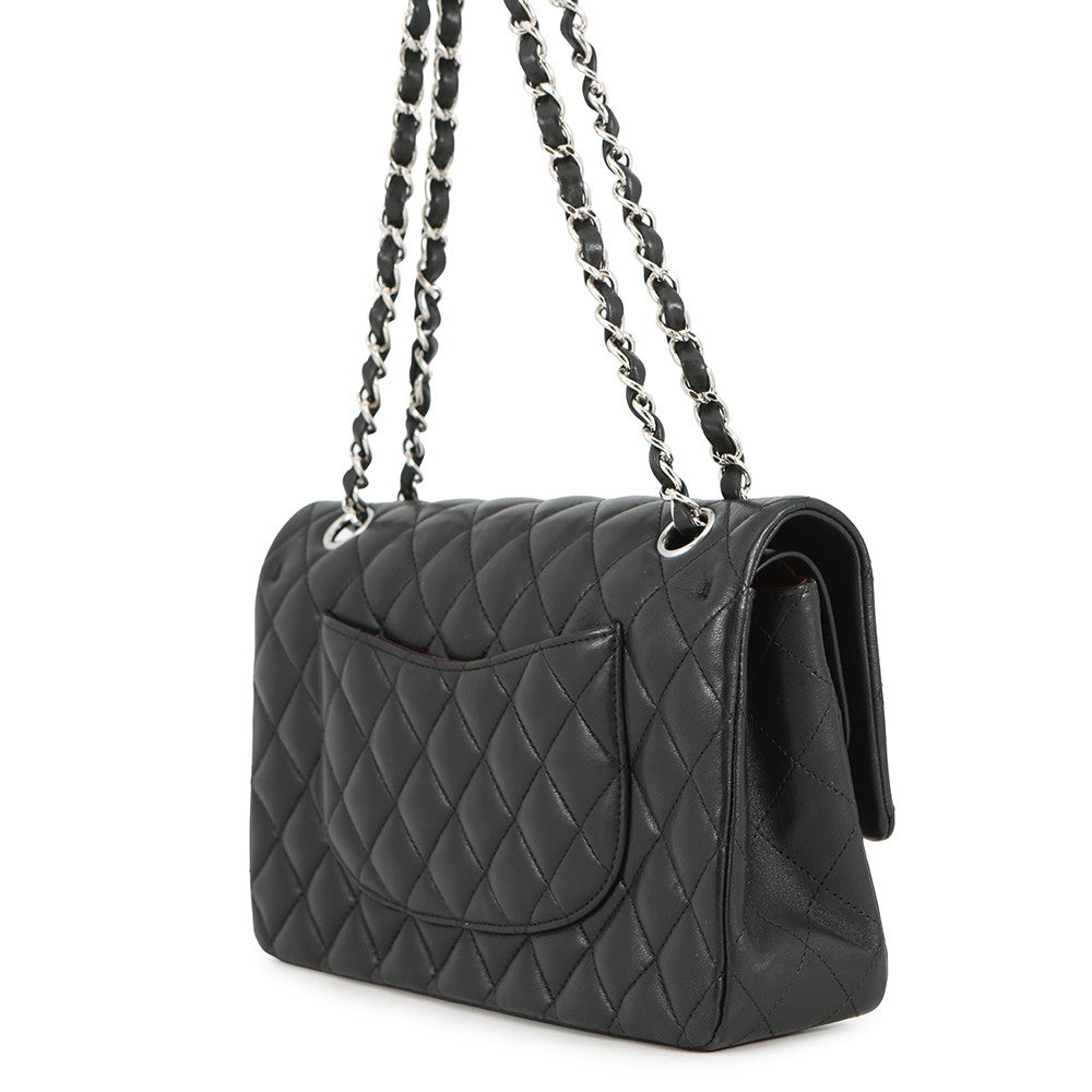CHANEL Matelasse W flap WChainShoulder Bag BlackA01112 Lambskin Size 25