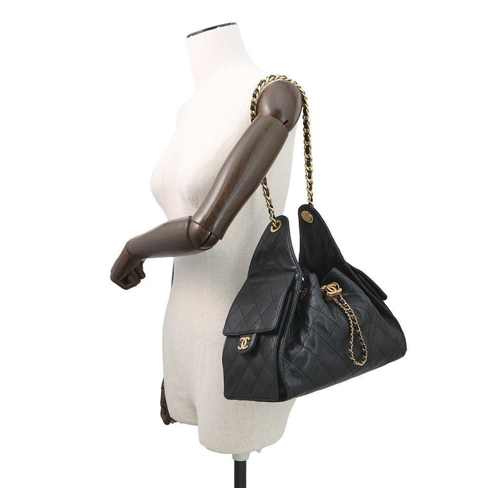 CHANEL CHANEL25 ChainShoulder Bag BlackAS5293 Caviar Leather Size Small