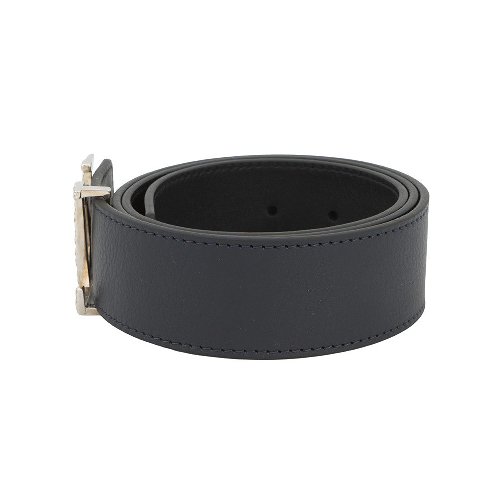 LOUIS VUITTON Belt?LV Mosaique Reversible Belt Size 85/34 Black/NavyM0163 Leather