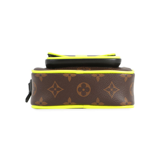 LOUIS VUITTON Christopher wearable wallet Noir/Brown/Neon YellowM80793 Monogram Macassar Canvas