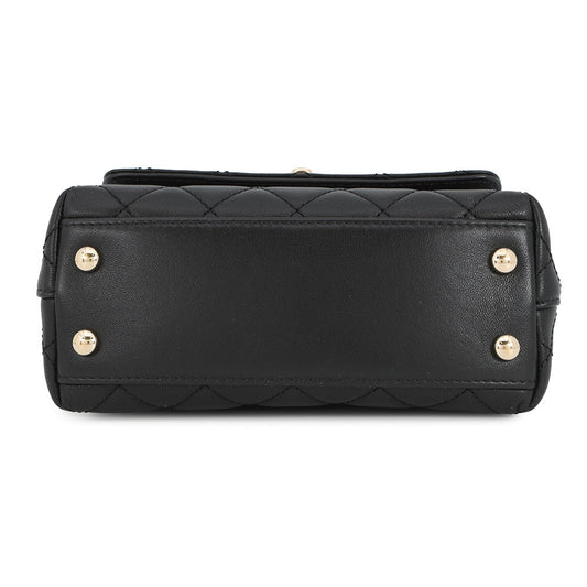 CHANEL Coco Handle 2WAYHandbag BlackAS2215 Leather Size XXS