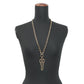 CHANEL CC Logo Key Motif Necklace Metal Leather