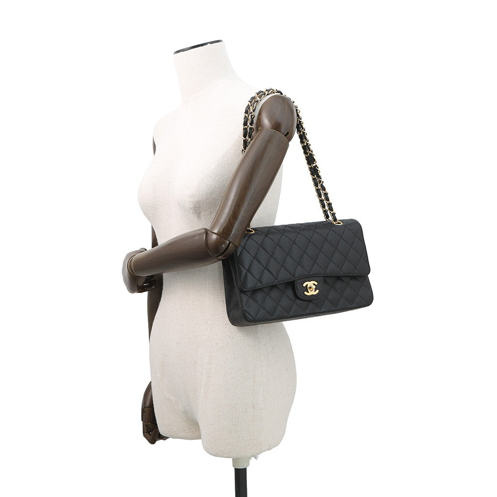 CHANEL Matelasse ChainShoulder back BlackA01112 Caviar Leather Size 25