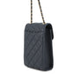 CHANEL Matelasse Shoulder Phone Case NavyAP0249 Caviar Leather