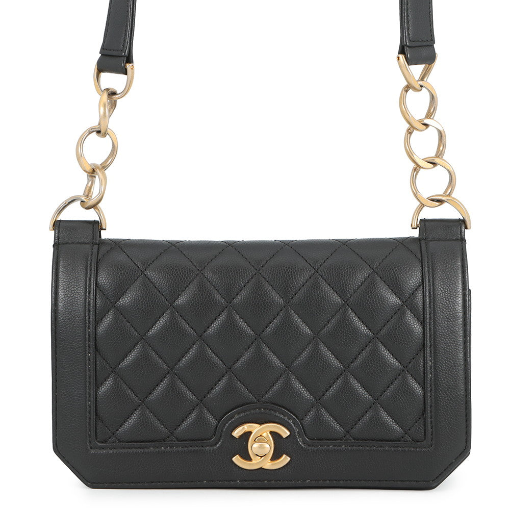 CHANEL Matelasse Classic Chain Wallet BlackA91576 Caviar Leather