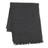 CHANEL Stole large format Black Cashmere 50% Wool 35% Silk 15%