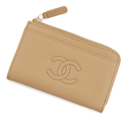 CHANEL Fragment Card Case BeigeAP4661 Caviar Leather