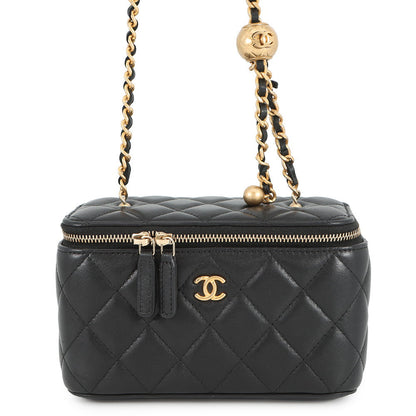 CHANEL Vanity Matelasse Chainshoulder Bag BlackAP2303 Lambskin