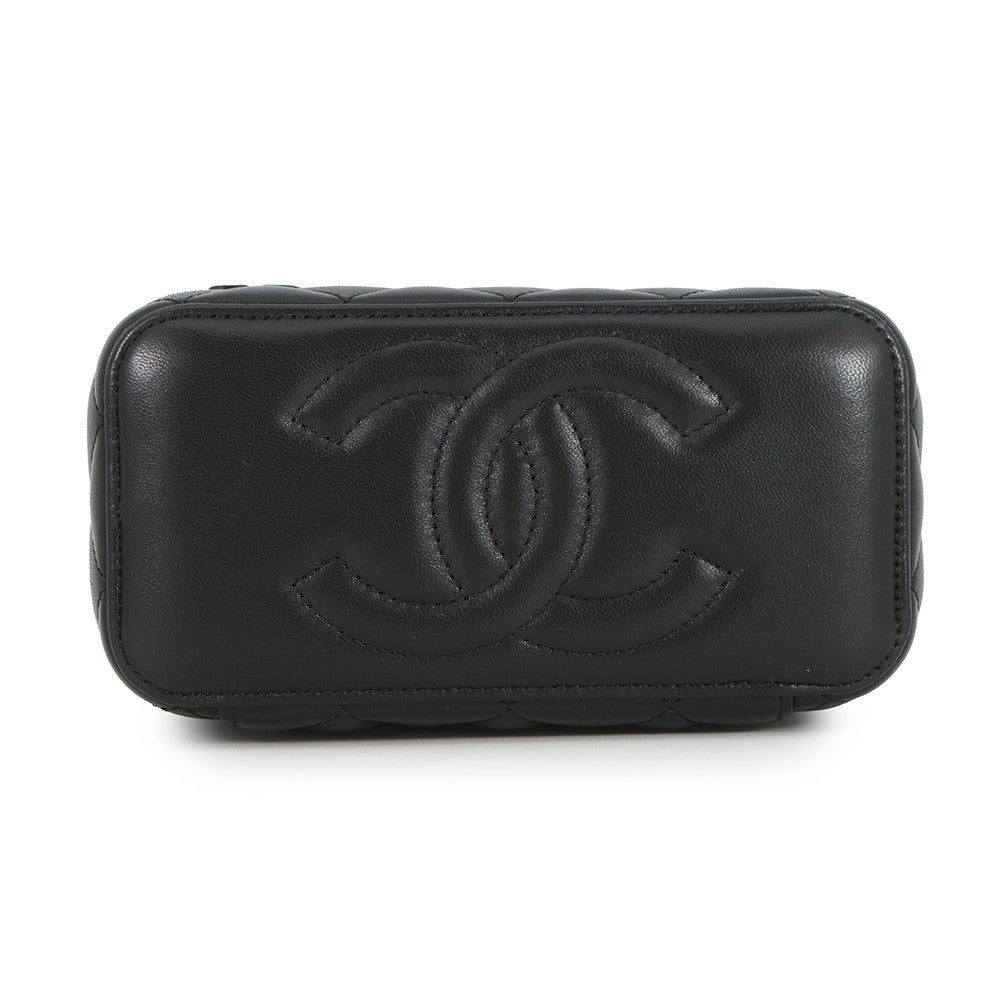 CHANEL Vanity Matelasse Chainshoulder Bag BlackAP2303 Lambskin