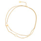 Dior Petit CD Double NecklaceN1155PMTCY_D301 Gold Plated Rhinestone