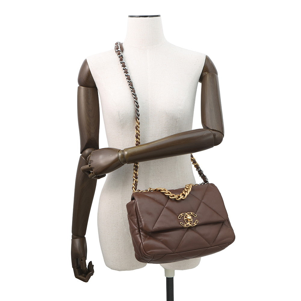 CHANEL 19 ChainShoulder Bag BrownAS1160 Lambskin