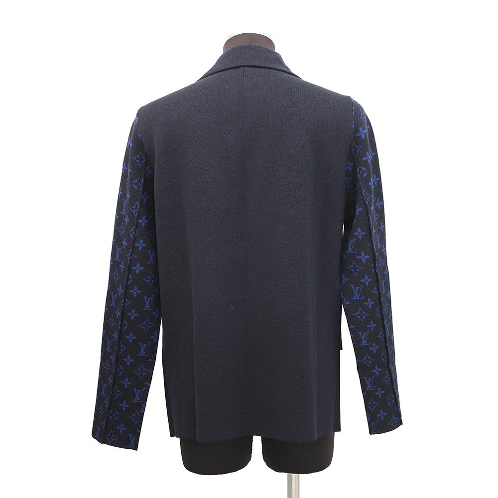 LOUIS VUITTON Monogram Jacket Size S Navy1ABJ5Y Wool 100%