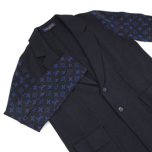 LOUIS VUITTON Monogram Jacket Size S Navy1ABJ5Y Wool 100%