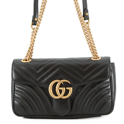 GUCCI GG Marmont ChainShoulder Bag Black443497 Leather