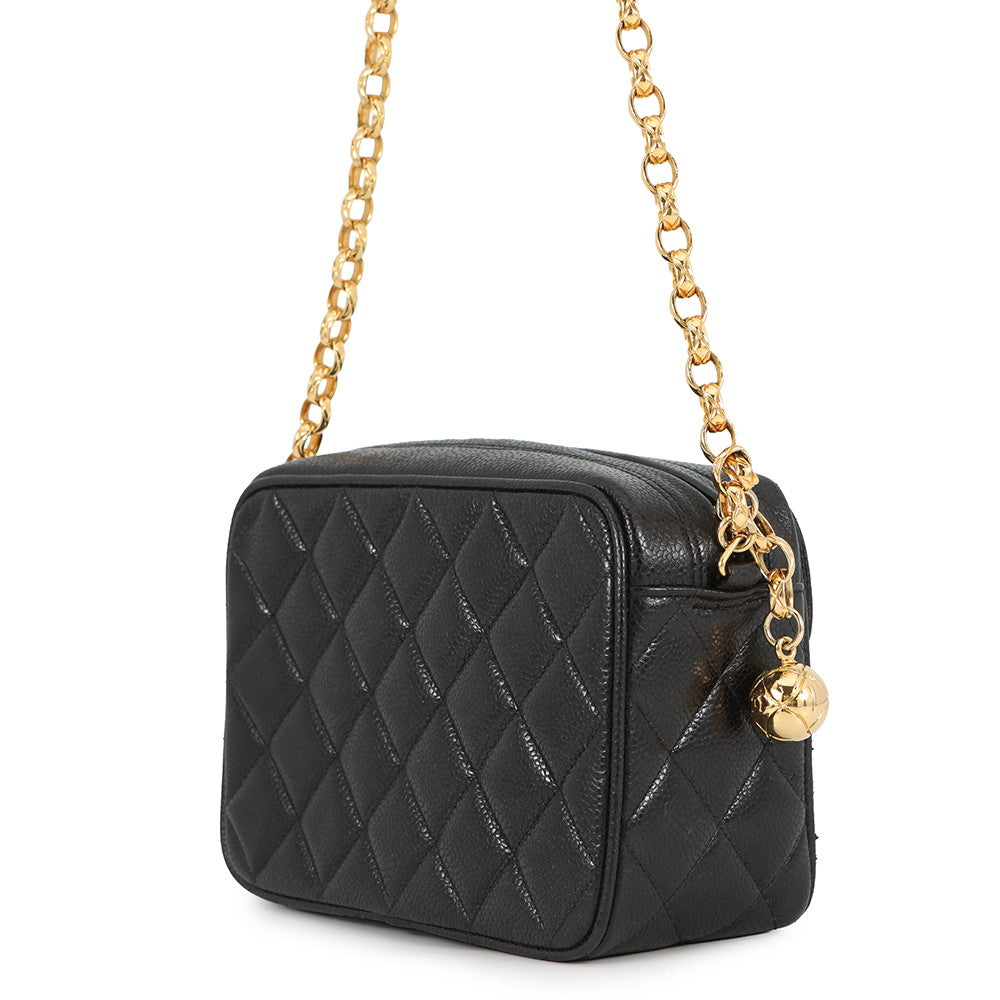 CHANEL Matelasse ChainShoulder BlackA02007 Caviar Leather