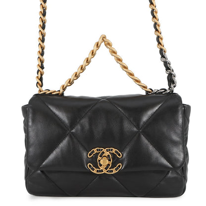 CHANEL CHANEL 19 ChainShoulder Bag BlackAS1160 Lambskin