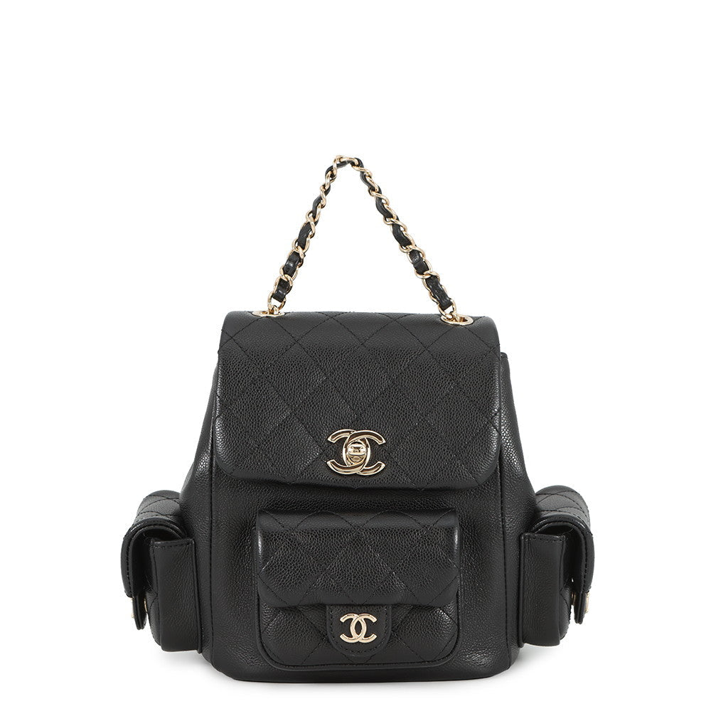 CHANEL Matelasse Multi-Pocket Backpack BlackAS4399 Caviar Leather