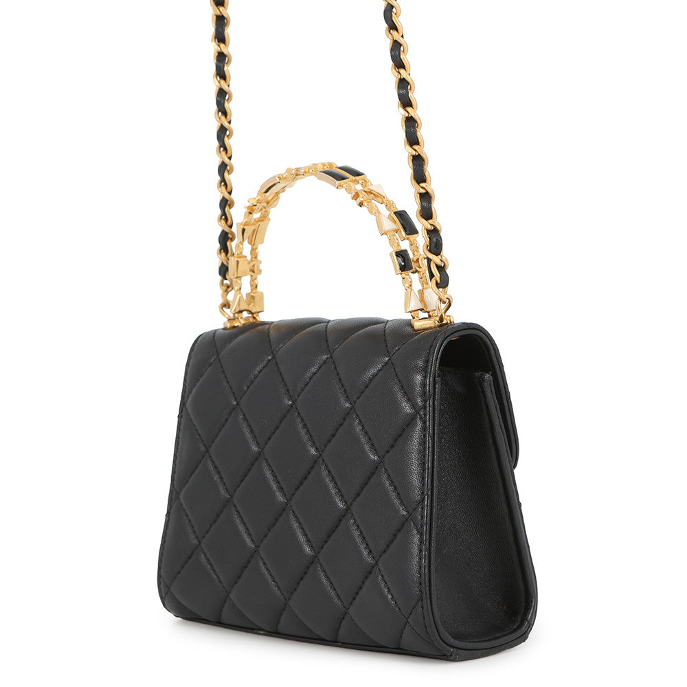 CHANEL Matelasse Top Handle ChainShoulder Bag BlackAP2945 Lambskin
