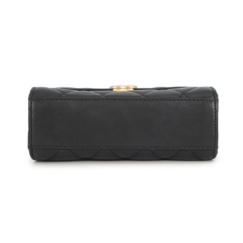 CHANEL Matelasse Top Handle ChainShoulder Bag BlackAP2945 Lambskin