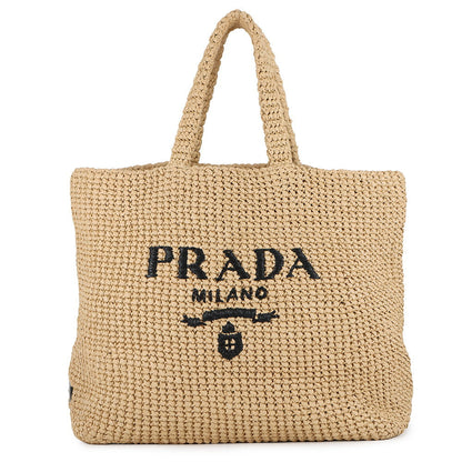 PRADA Crochet Tote Bag Natural1BG392 Viscose