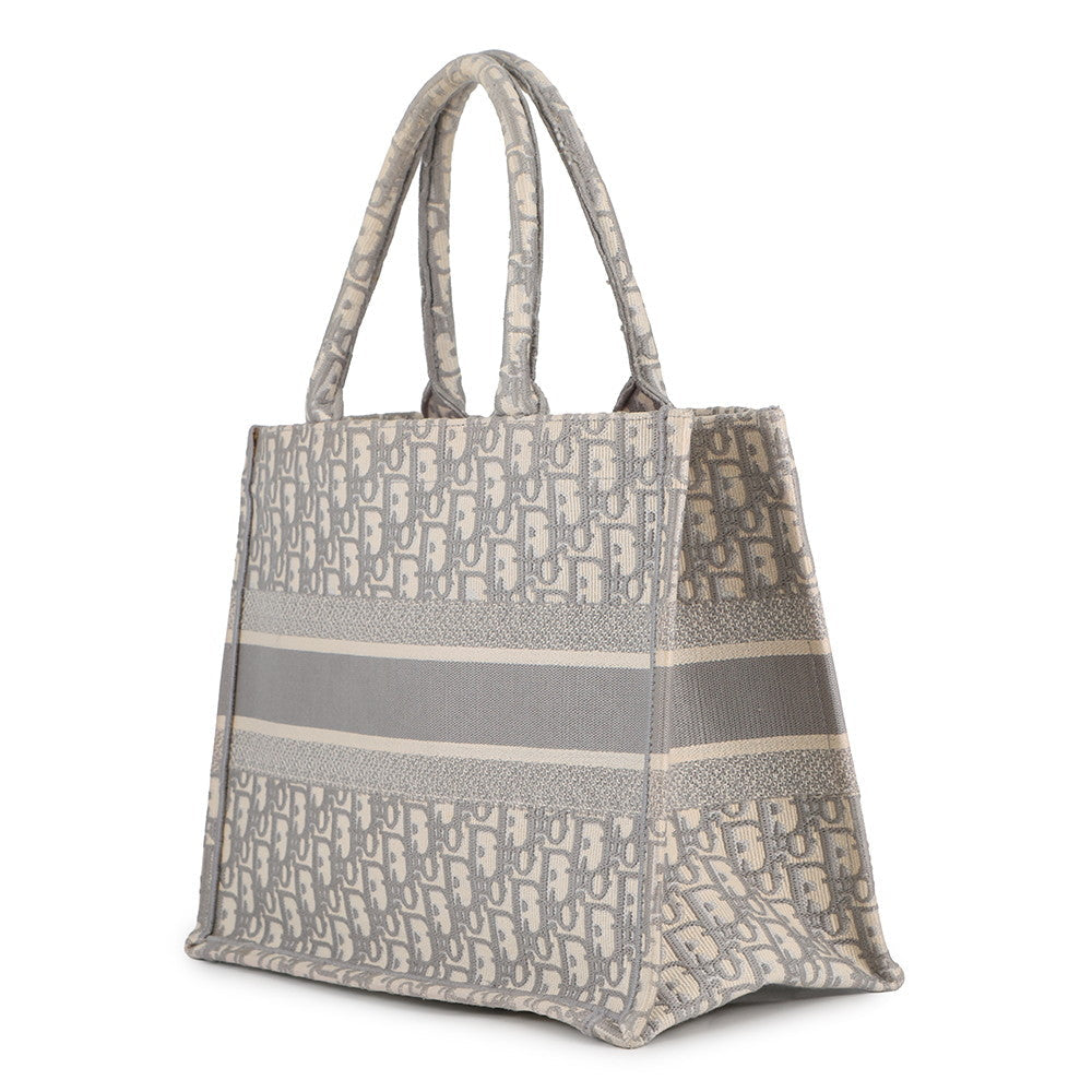 Dior Book tote EcruWhite/GrayM1296ZRIW Canvas Size Medium