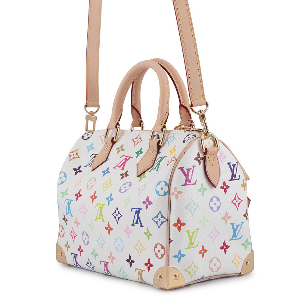 LOUIS VUITTON LV × TM Speedy Bandouliere WhiteM13085 Monogram?Multicolor Size 25